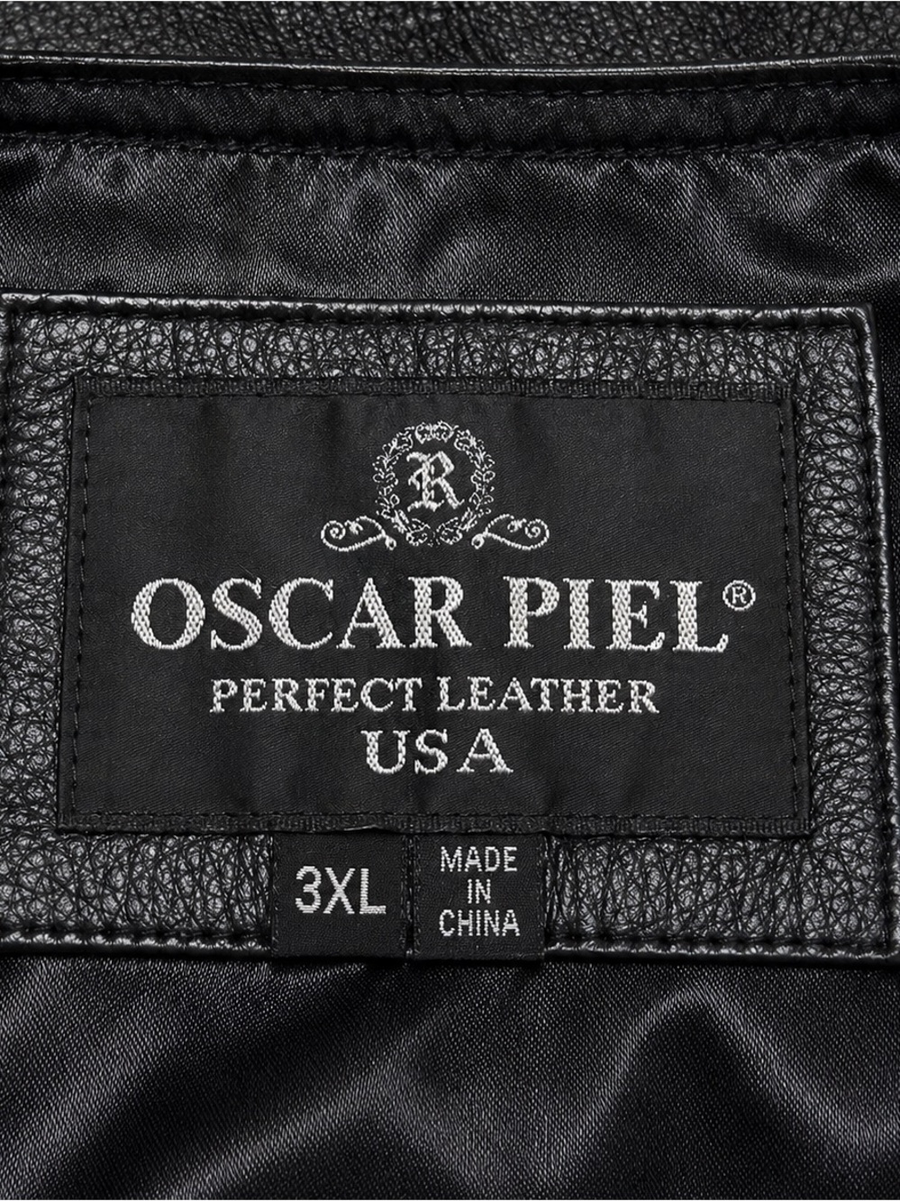 Oscar Piel Perfect Leather USA Men’s 3XL Black Leather Biker Vest American Flag - Picture 3 of 6